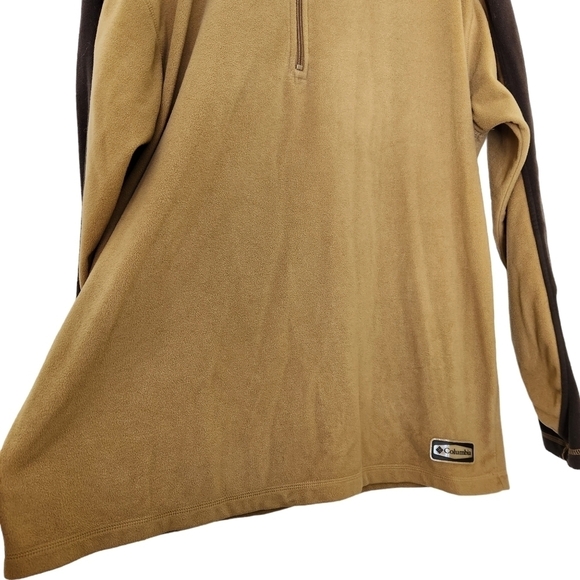 Columbia men's brown long-sleeve half zip-up front polyester sweater  pullover - Picture 2 of 9